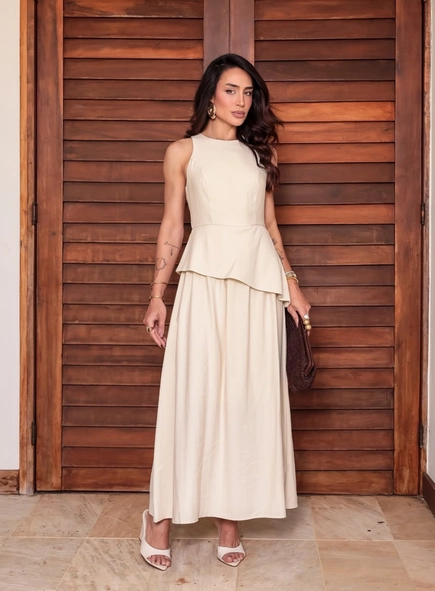 vestido midi peplum alice