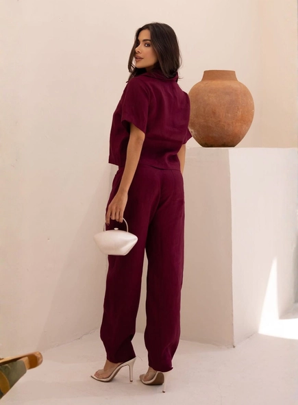 conjunto calça e blusa puro linho luiza