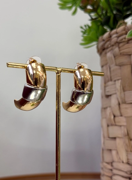 brinco meia argola style mix banhos