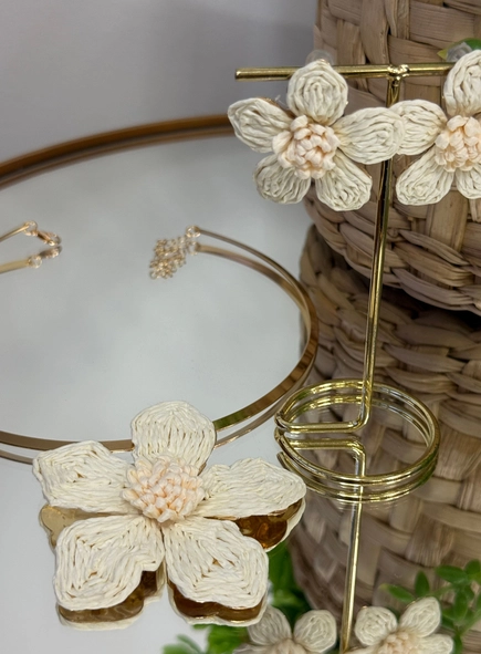 conjunto colar e brinco summer flower