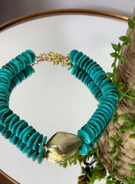 colar resina gold stone