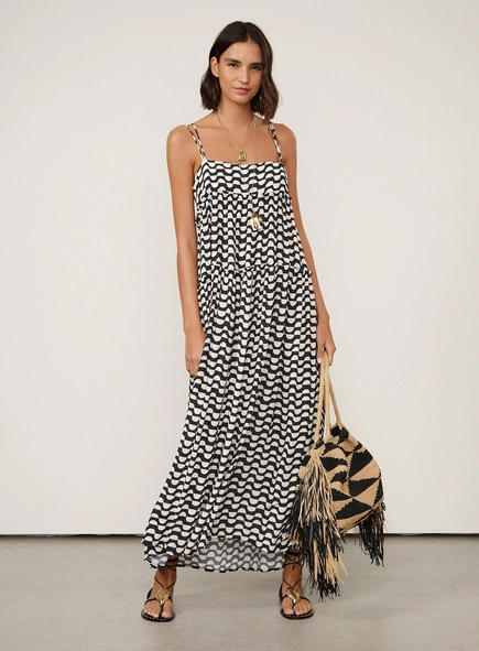 vestido de viscose longo geo meialua pre animale